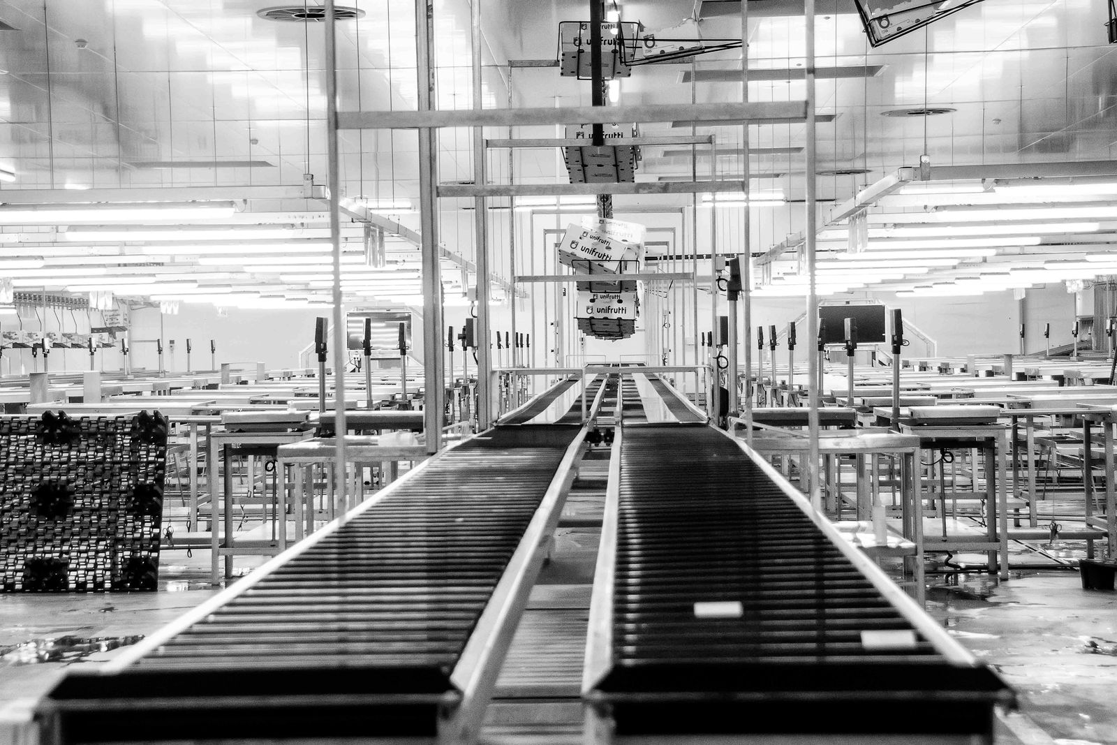 Modern factory production line representing supplier matching and manufacturing review